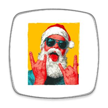 Santa Claus Party Pop Art Christmas - Square fridge magnet - white - Front