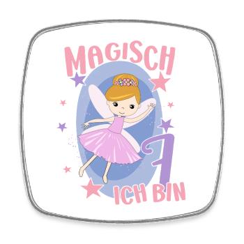 7th Birthday Fairy 7 Year Girl Birthday Motif - Square fridge magnet - white - Front