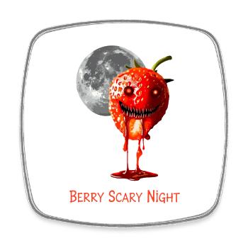 Fraise Halloween Berry Nuit effrayante - Magnet carré - blanc - Devant