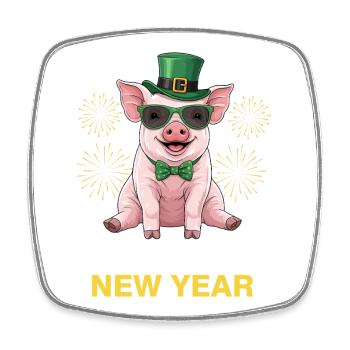 Happy New Year - Viereckiger Kühlschrankmagnet - Weiß - Vorne