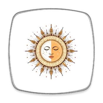 Boho Sonne - Viereckiger Kühlschrankmagnet - Weiß - Vorne
