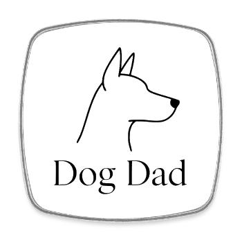 Dog Dad – Minimalist Dog Line Art - Square fridge magnet - white - Front
