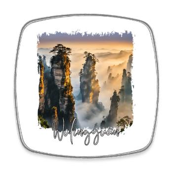 Aquarelle de Wulingyuan, Chine de Wulingyuan - Magnet carré - blanc - Devant