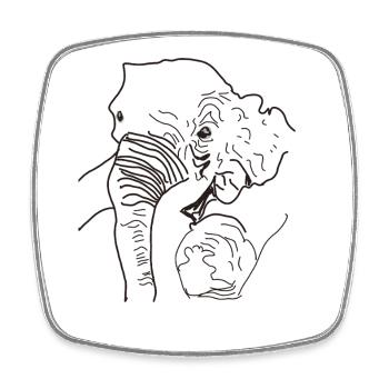 Elephant found Thailand - Square fridge magnet - white - Front
