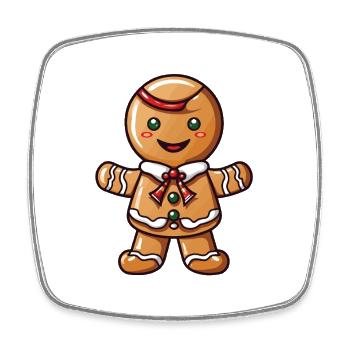 Christmas Gingerbread Baking Cookie - Square fridge magnet - white - Front