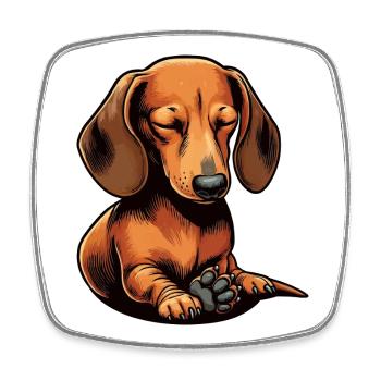Dackel Dackelbesitzer Dackelliebhaber Dachshund - Viereckiger Kühlschrankmagnet - Weiß - Vorne