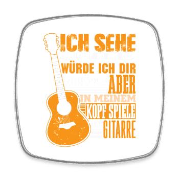 Guitare Guitariste Musicien Guitariste - Magnet carré - blanc - Devant