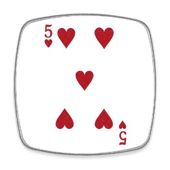 Fünf Herz Doppelkopf Karte Rome Pokern - Viereckiger Kühlschrankmagnet - Weiß - Vorne