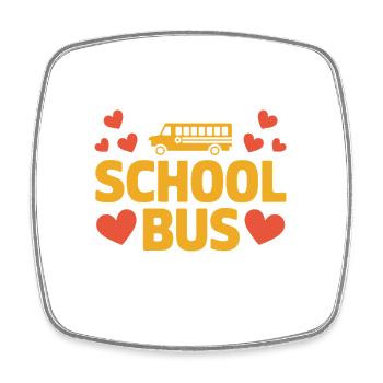 I'm a school bus driver with a heart - Square fridge magnet - white - Front
