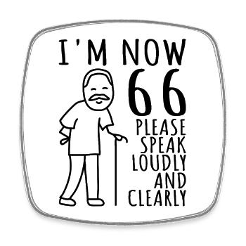 66ème Anniversaire 66s 66ème J’ai maintenant 66 ans - Magnet carré - blanc - Devant