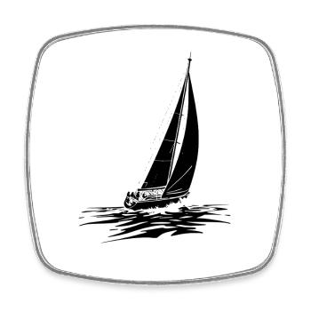 Segelboot Segeln Illustration Matrose - Viereckiger Kühlschrankmagnet - Weiß - Vorne