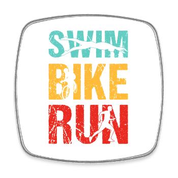 Triathlon Swimming Cycling Running Vintage Sports - Square fridge magnet - white - Front