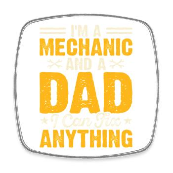 Mechanic Mechatronics Technician Handyman Gift - Square fridge magnet - white - Front