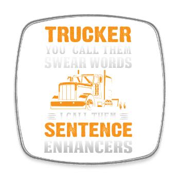 Truck Driver - Square fridge magnet - white - Front
