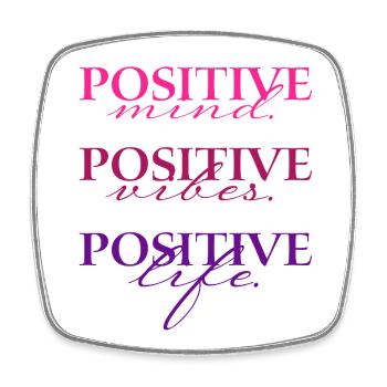 Positive Mind Vibs Life - Square fridge magnet - white - Front