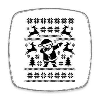 Dabbing Christmas Man Kunst - Viereckiger Kühlschrankmagnet - Weiß - Vorne