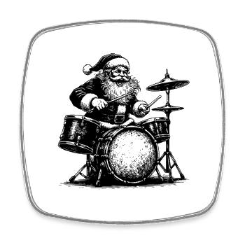 Noël homme tambour art - Magnet carré - blanc - Devant