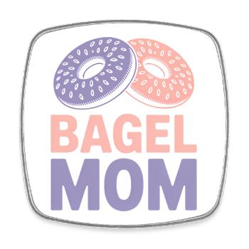 Bagels Spruch Bagel Mama Lustiges Bagels Geschenk - Viereckiger Kühlschrankmagnet - Weiß - Vorne