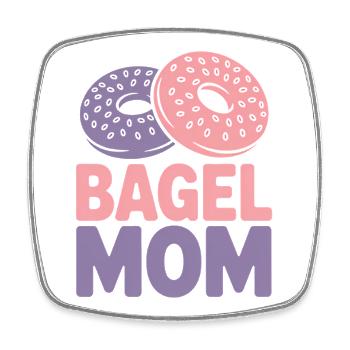 Bagels Spruch Bagel Mama Lustiges Bagels Geschenk - Viereckiger Kühlschrankmagnet - Weiß - Vorne