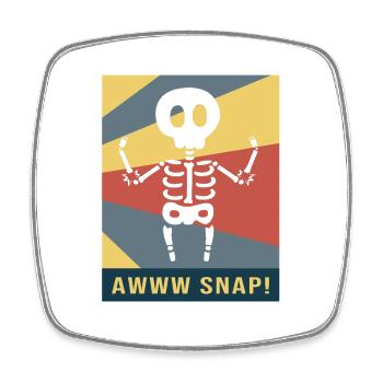 Armbruch Halloween Skelett Knochen Knochenbruch - Viereckiger Kühlschrankmagnet - Weiß - Vorne