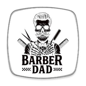 Vater Barbier Vater Friseur Friseur - Viereckiger Kühlschrankmagnet - Weiß - Vorne