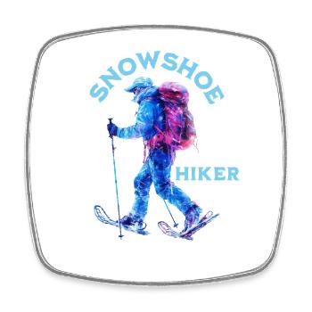 Snowshoe Hiker – Snowshoe Adventure - Square fridge magnet - white - Front