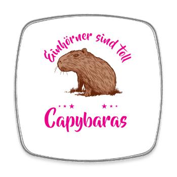 Les capybaras sont de vrais capybaras - Magnet carré - blanc - Devant