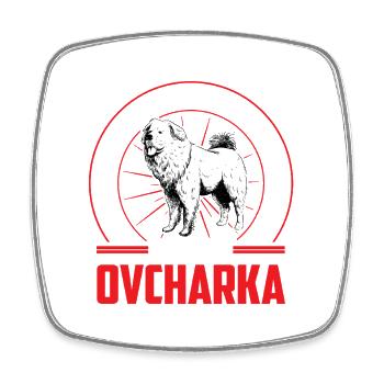 Kaukasischer Owtscharka ist Alarm - Viereckiger Kühlschrankmagnet - Weiß - Vorne