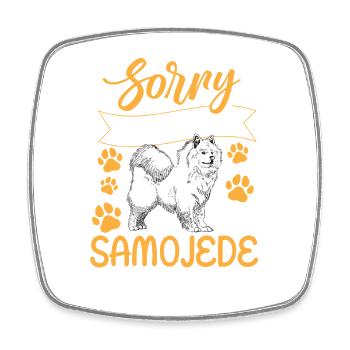 Samojede kann nicht Schlittenhund - Viereckiger Kühlschrankmagnet - Weiß - Vorne