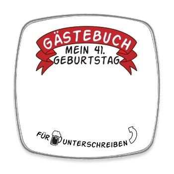 Gästebuch Mein 41. Geburtstag Geschenkidee - Viereckiger Kühlschrankmagnet - Weiß - Vorne