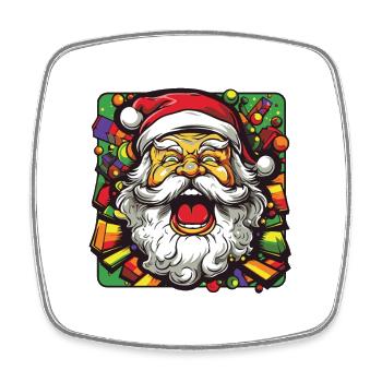 Père Noël Noël coloré Père Noël - Magnet carré - blanc - Devant