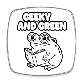 GeekscherFrogRead - Square fridge magnet - white - Front