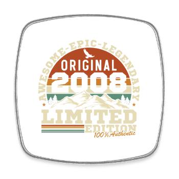 18 Years 2008 Vintage Birthday Gift - Square fridge magnet - white - Front