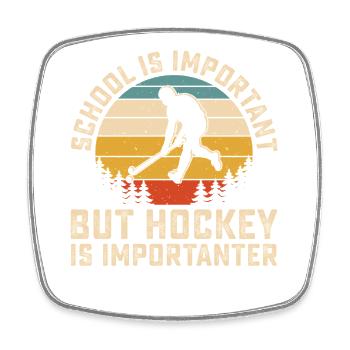 Hockey sur glace Hockey Hockey Joueur de hockey - Magnet carré - blanc - Devant
