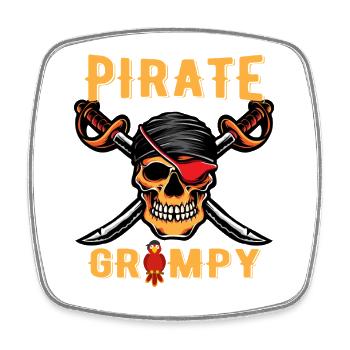 Pirate Grumpy Funny Halloween Costume - Square fridge magnet - white - Front