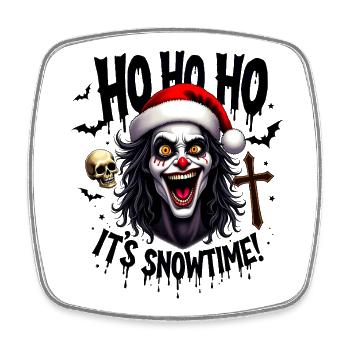 Psycho Clown Santa Horror - Square fridge magnet - white - Front