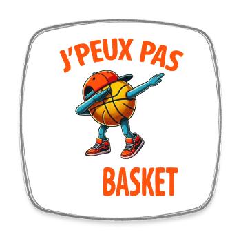 I can't I have basketball humor basketball - Square fridge magnet - white - Front