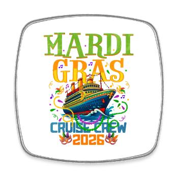 Mardi Gras Kreuzfahrt Crew 2026 - Viereckiger Kühlschrankmagnet - Weiß - Vorne