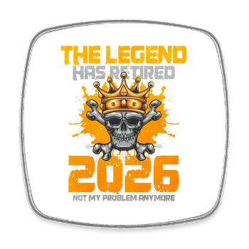 Legende Ruhestand 2026 Rente Geschenk - Viereckiger Kühlschrankmagnet - Weiß - Vorne