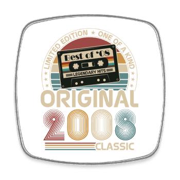 2008 Vintage Vintage Birthday Retro Gift - Square fridge magnet - white - Front