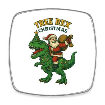 Noël – Tree Rex Weihnachten - Viereckiger Kühlschrankmagnet - Weiß - Vorne