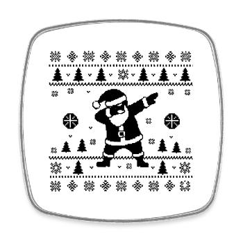 Dabbing Christmas Man Hässliche Weihnachten - Viereckiger Kühlschrankmagnet - Weiß - Vorne
