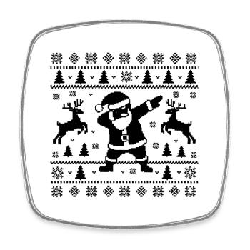 Dabbing Christmas Man Hässliche Weihnachten - Viereckiger Kühlschrankmagnet - Weiß - Vorne