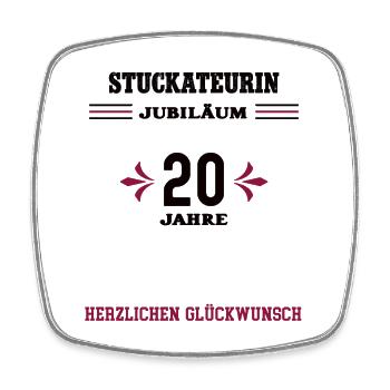 Stuckateurin 20 Jahre Jubiläum 20. Jubi Stuckateur - Viereckiger Kühlschrankmagnet - Weiß - Vorne