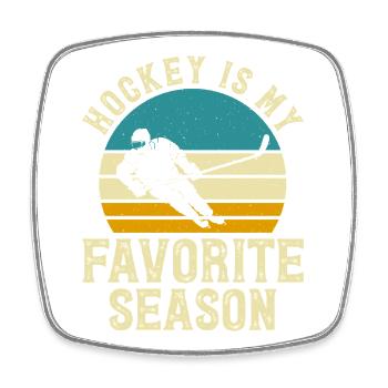 Hockey Eishockey Eishockeyspieler Geschenk - Square fridge magnet - white - Front