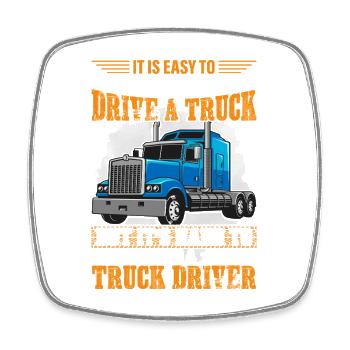Truck Driver - Square fridge magnet - white - Front