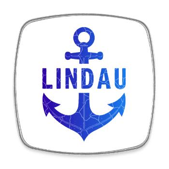 Anker Lindau Bodensee - Viereckiger Kühlschrankmagnet - Weiß - Vorne