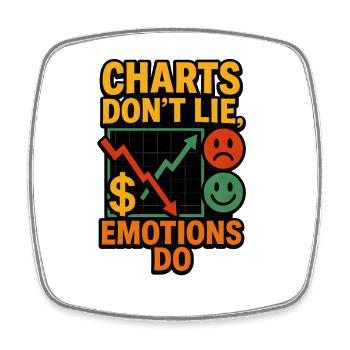 Charts Don’t Lie Emotions Do, Investment  - Square fridge magnet - white - Front