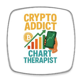 Crypto Chart Therapist, Investing  - Square fridge magnet - white - Front