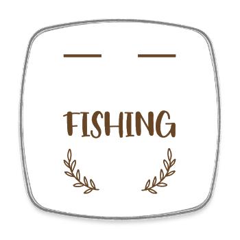 I Love Fishing – Rustic Hearts - Square fridge magnet - white - Front